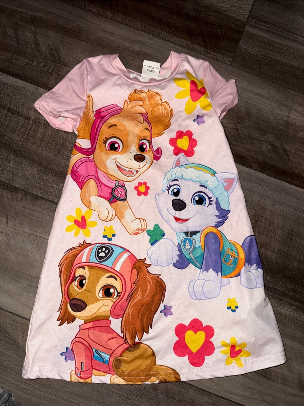Paw Patrol Girls Light Pink Character Nightgown with Multicolor Prints